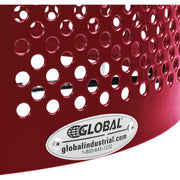 Outdoor Perforated Steel Trash Can with Flat Lid by Global Industrial – Steel, Red, Model 261925RD