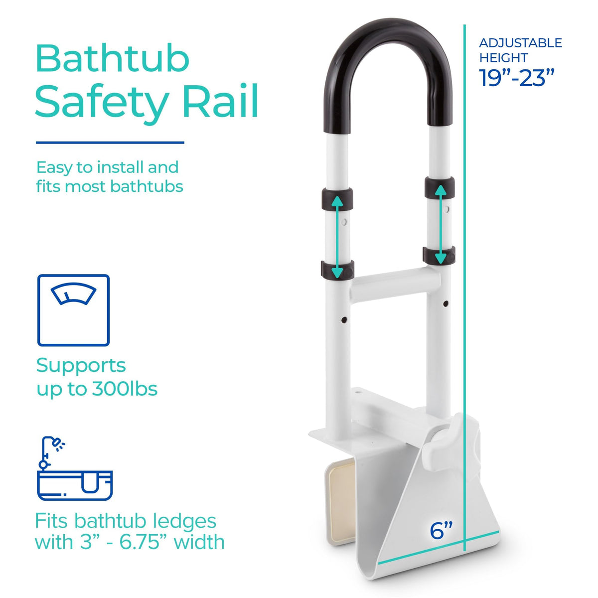 Modern Innovations 2 / 2 Count / White Bath & Shower Grab Bars