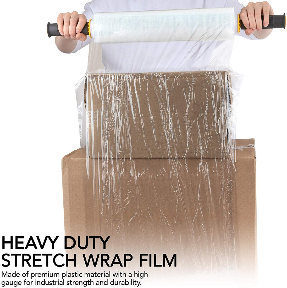 15 Inch Clear Stretch Wrap Replacement Roll (4 Refill Rolls-4000 Feet) No Handle by Modern Innovations – 4 Count, Plastic, Refill, Pack of 4, Model 1143