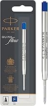 Parker QUINKflow Ballpoint Pen Ink Refill, Fine Tip, Blue