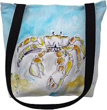 Betsydrake TY717G 18 x 18 in. Ghost Crab Tote Bag - Large Black