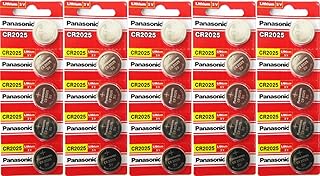 Panasonic CR2025 3 Volt Lithium Coin Battery 25 Pack