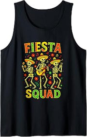 Fiesta Squad - Mexican Skeleton Cinco Mayo Tank Top