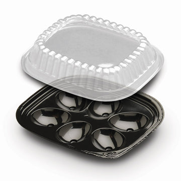 Dot Foods Deviled Egg Container by D & W FINE PACK – Plastic, Black, Model I15P