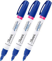 Sharpie Oil-Based Paint Marker, Medium Point, Blue Ink, Pack of 3