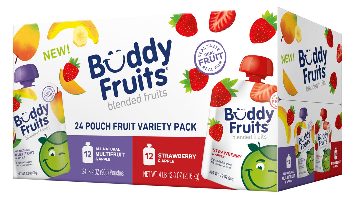 Buddy Fruits Fruit Variety Pack / 3.2 Ounce (Pack of 24) / 1 Fruit Cups