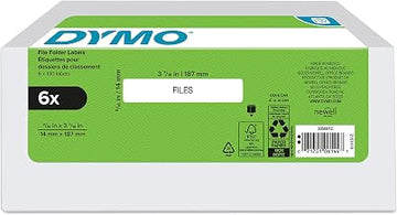 DYMO Authentic LW 1-Up File Folder Labels for LabelWriter Label Printers, White, 9/16" x 3-7/16", 6 Rolls of 130 (780 Total)