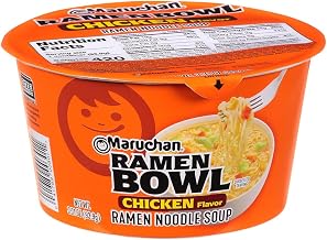 Maruchan Ramen Bowl, Chicken Flavor – Japanese-Style Instant Noodle Soup, Microwaveable Easy Meal for Students and Busy Families – 3.39 Oz. (6 Pack)