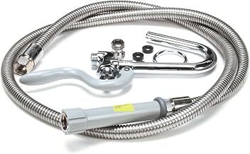 T&S Brass B-0102-A Pot and Glass Filler with Hook Nozzle and 68" Flexible Stainless Steel Hose