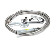 Pot and Glass Filler with Hook Nozzle and 68" Flexible Stainless Steel Hose by T&S Brass – Large, Stainless Steel, Model B-0102-A