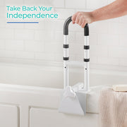 Adjustable Bathtub Grab Bar by Modern Innovations – Bathtub Grab Bar, Stainless Steel, White, Model 1420