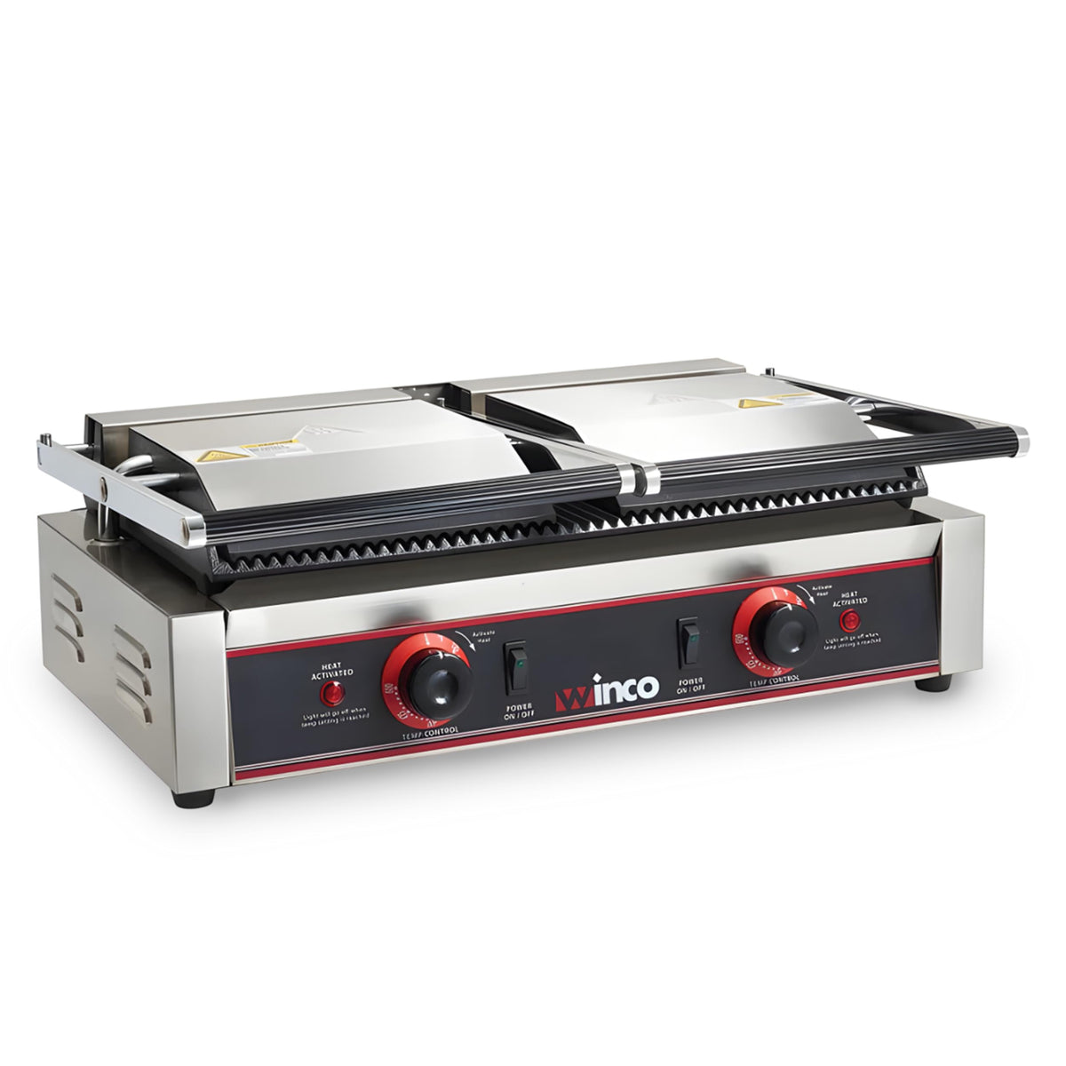 9" Double Commercial-Grade Panini Grill Press by Winco – Double, Cast Iron, Silver, Model EPG-2