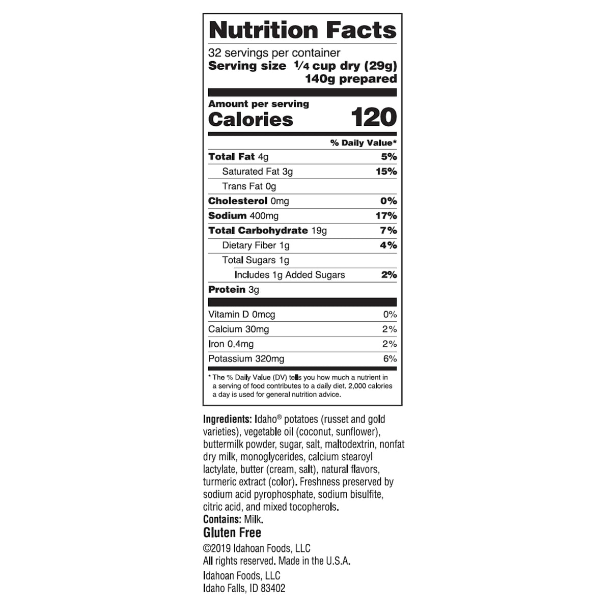 Buttery Golden Selects Mashed Potatoes by Idahoan – 32.85 oz", Pack of 8