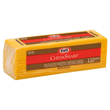 Regular Sharp Cheddar Sliced Cheese by Kraft – 80 Ounce (Pack of 4), Pack of 4