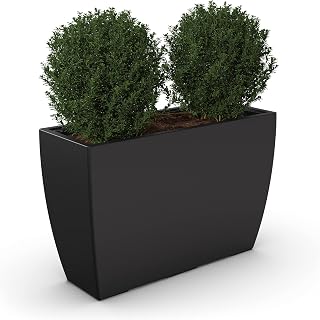 Mayne Kobi 36in Self-Watering Rectangular Trough Planter, Black | Self-watering, All season, Fade resistant, Double-wall design, 15-year warranty