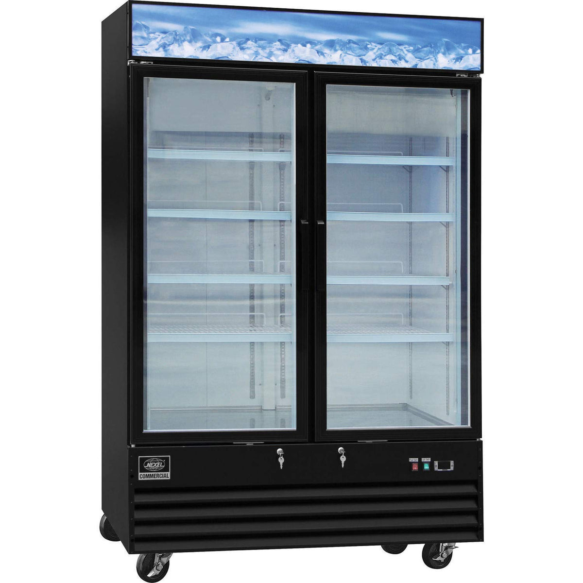 2 Door by Global Industrial – 53-1/8"W x 31-7/8'D x 79-3/8"H, 45.0 cubic_feet, Model Merchandiser Freezer