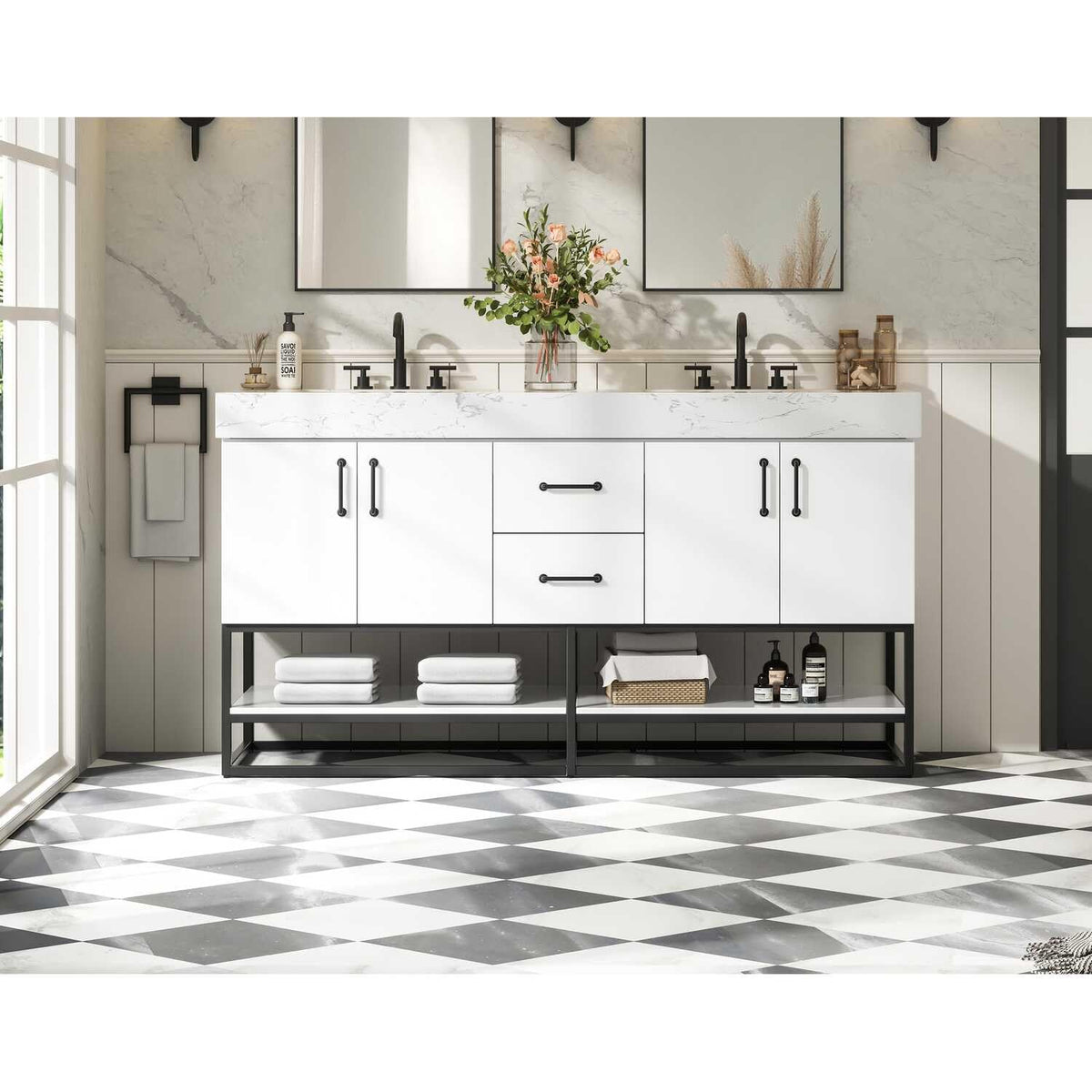 Caroline Bathroom Vanity White by Lighting Design – Wood, White, Model VF29260DWH