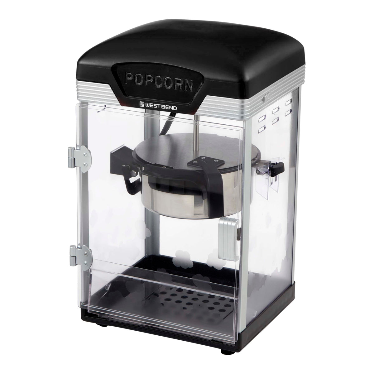 Theater Crazy Popcorn Machine by West Bend – 4 Qt., 4.0 quarts, Polycarbonate (PC), Black, Model PCWBTCBK13
