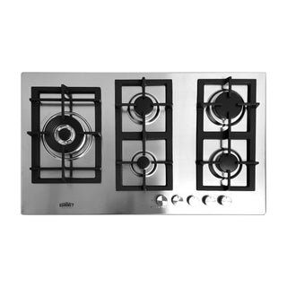 Summit , 34-Inch-Wide 5-Burner Gas Cooktop, Stainless Steel with Sealed Burners, Cast Iron Grates, NG/LPG Conversion Kit, Wok Ring, Flame Failure Protection, Easy to Clean, Cord