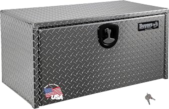 Buyers Products 1705105 Silver Diamond Tread Aluminum Underbody Truck Box with T-Handle Latch, 18 x 18 x 36 Inch, Durable Contractor Toolbox For Organization And Storage, Job Tool Chest