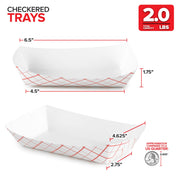 Medium Paper Food Boats (100 Pack) by Stock Your Home – 2 lb, 32.0 ounces, Paperboard, Red & White, Pack of 100