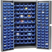 Deep Door Bin Cabinet by Global Industrial – 38 inches (W) x 24 inches (D) x 72 inches (H), 16 Gauge Steel, Grey, Model 662132BL