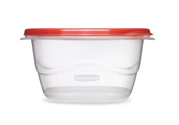 TakeAlongs Deep Square Food Storage Containers by Rubbermaid – 5.2 Cup (2 Pack), 5.2 cups, Plastic, Chili Red, Model FG7F68RETCHIL
