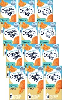 Crystal Light On The Go Energy Citrus, 10 Count (Pack of 12) - Packaging May Vary
