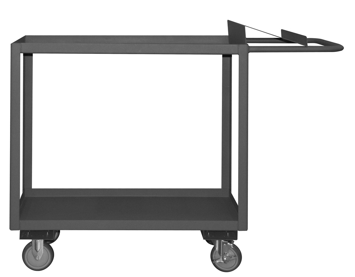 OPC 18 Gauge Steel Service Cart with 1-1/2" Lip Up by Durham – 36" Length x 18" Width, Steel, Gray, Model OPC-1836-2-95