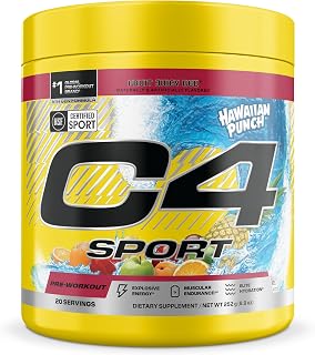 Sport Pre Workout with 200mg Caffeine, Hawaiian Punch, 20 Servings