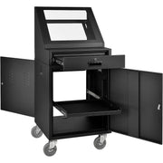 Mobile LCD Console Computer Cabinet for 21" Diagonal by Global Industrial – Steel, Black, Model 273115BK
