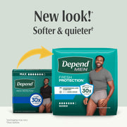 Fresh Protection Adult Diapers for Men by Depend – Large, Polypropylene, Grey, Pack of 17, Model 10036000479260
