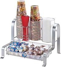 Cal-Mil 1594-74 SoHo Condiment Organizer, 12" Height, 15.75" Width, 12" Length, Silver