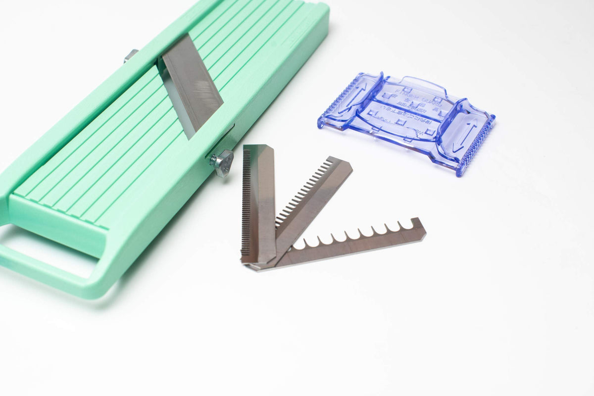 Japanese Vegetable Slicer by Benriner – 12"L x 3.5"W, ABA Plastic, Green, Model 4976654100815