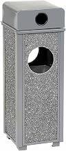 Global Industrial Stone Panel Trash Weather Urn, 10-1/4" Square X 28" H, Gray