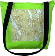 Betsy Drake TY434M 16 x 16 in. Casco & Sebago Lake ME Nautical Map Tote Bag - Medium