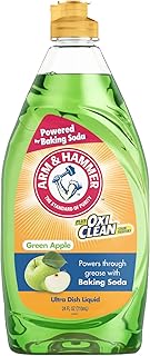 Arm & Hammer OxiClean Dish Soap, Crisp Apple Scent, 24 oz, Powerful Grease-Cutting Liquid Dish Detergent