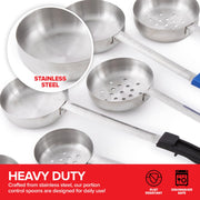 Portion Control Serving Spoons (Set of 8) by Stock Your Home – 8 Count, Stainless Steel, Multicolor, Pack of 8, Model Stock Your Home 3650