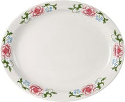 Tuxton Western Rose Eggshell Western Rose Floral Narrow Rim 13-1/2-Inch Oval Platter, Case of 12