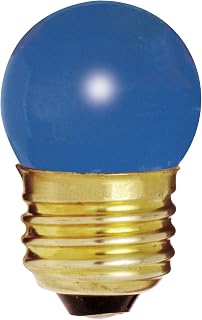 Satco S3608 7.5 Watt S11 Incandescent 120 Volt Medium Base Light Bulb, Ceramic Blue