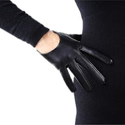 DooWay Extra Short Gloves Lambskin Leather Soft 5-inch 13cm TOUCNSCREEN for Women Evening Dress Party