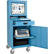 Mobile Security LCD Computer Cabinet Enclosure by Global Industrial – Alloy Steel, Blue, Model 239115BLA