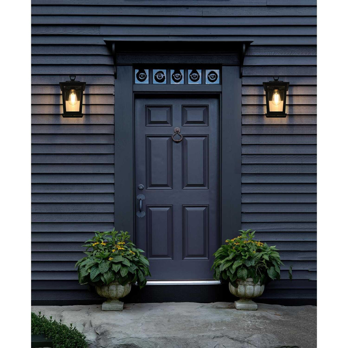 Cayman One Light Outdoor Wall Sconce Black by Lighting Design – Iron, Black