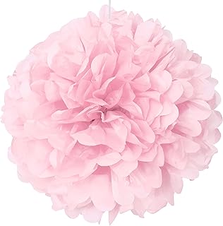 Unique Party Lovely Pink Solid Hanging Tissue Pom Poms,16", Elegant & Versatile Decor - Perfect for Weddings, Baby Showers, Parties & Events