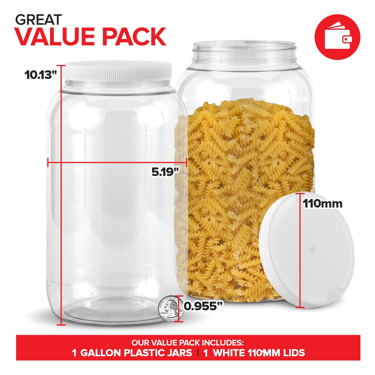 Stock Your Home 1 / 1 Gallon / White Food Jars & Canisters