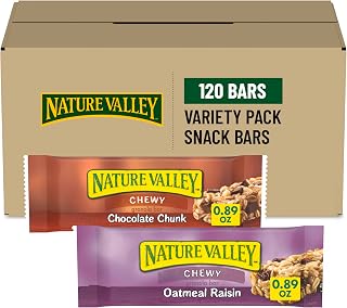 Nature Valley Chewy Granola Bars, Oatmeal Raisin, Chocolate Chunk, 120 Ct