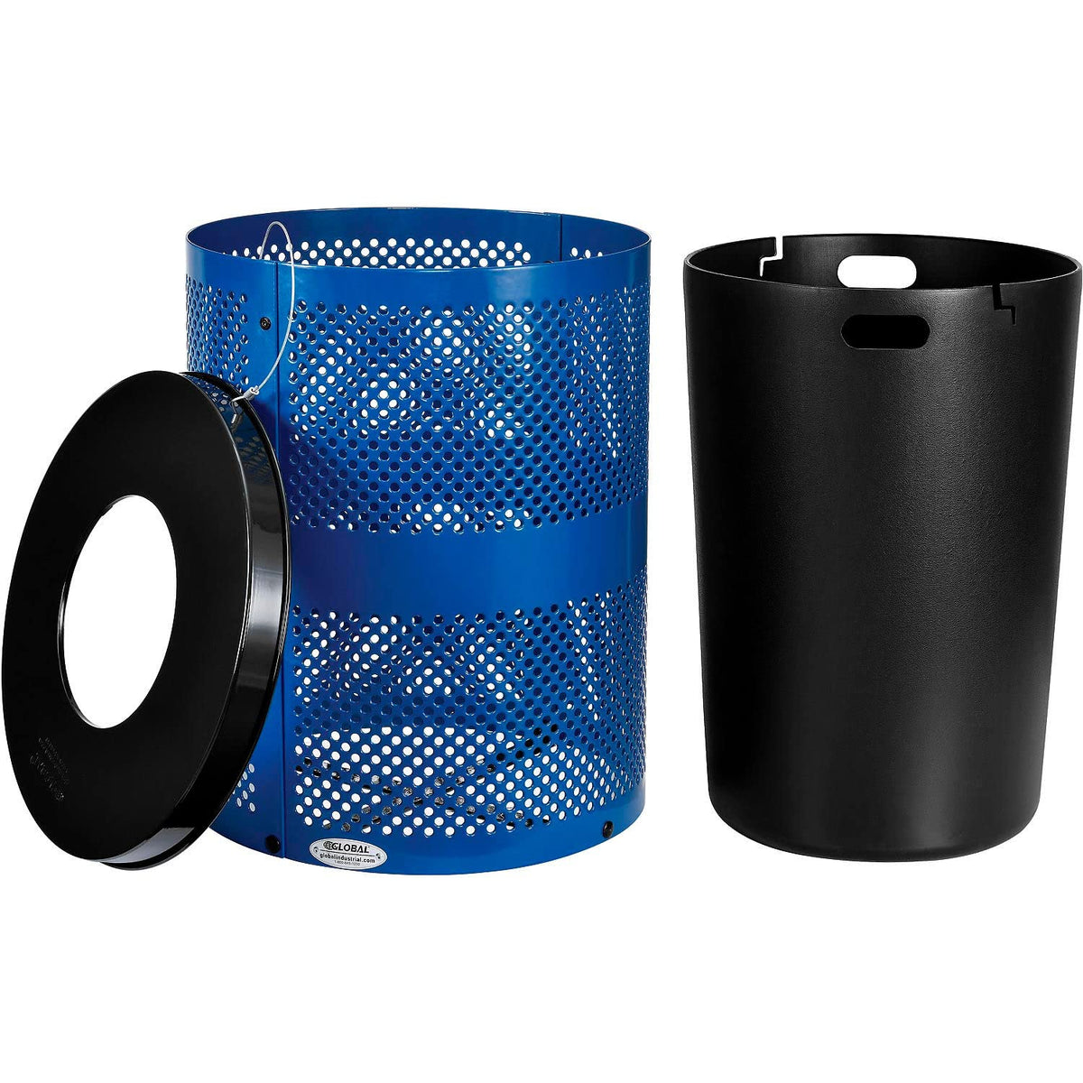 Global Industrial Blue / Industrial / 36.0 gallons Outdoor Trash Cans