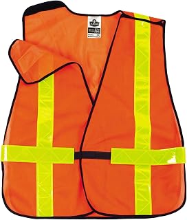 Ergodyne GloWear 8080BAX Hi-Gloss Breakaway Vest with X-Back, Orange