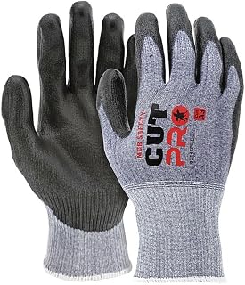 MCR Safety 92715PUXS CutPro 15 Gauge HyperMax Work Glove, Cut Protection Glove, Polyurethane Coated Palm & Fingertips, Touchscreen Friendly, X-Small