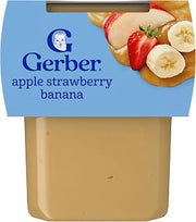 Gerber Stage 2 Apple Strawberry Banana Baby Food, 4 Oz, 16 Pack